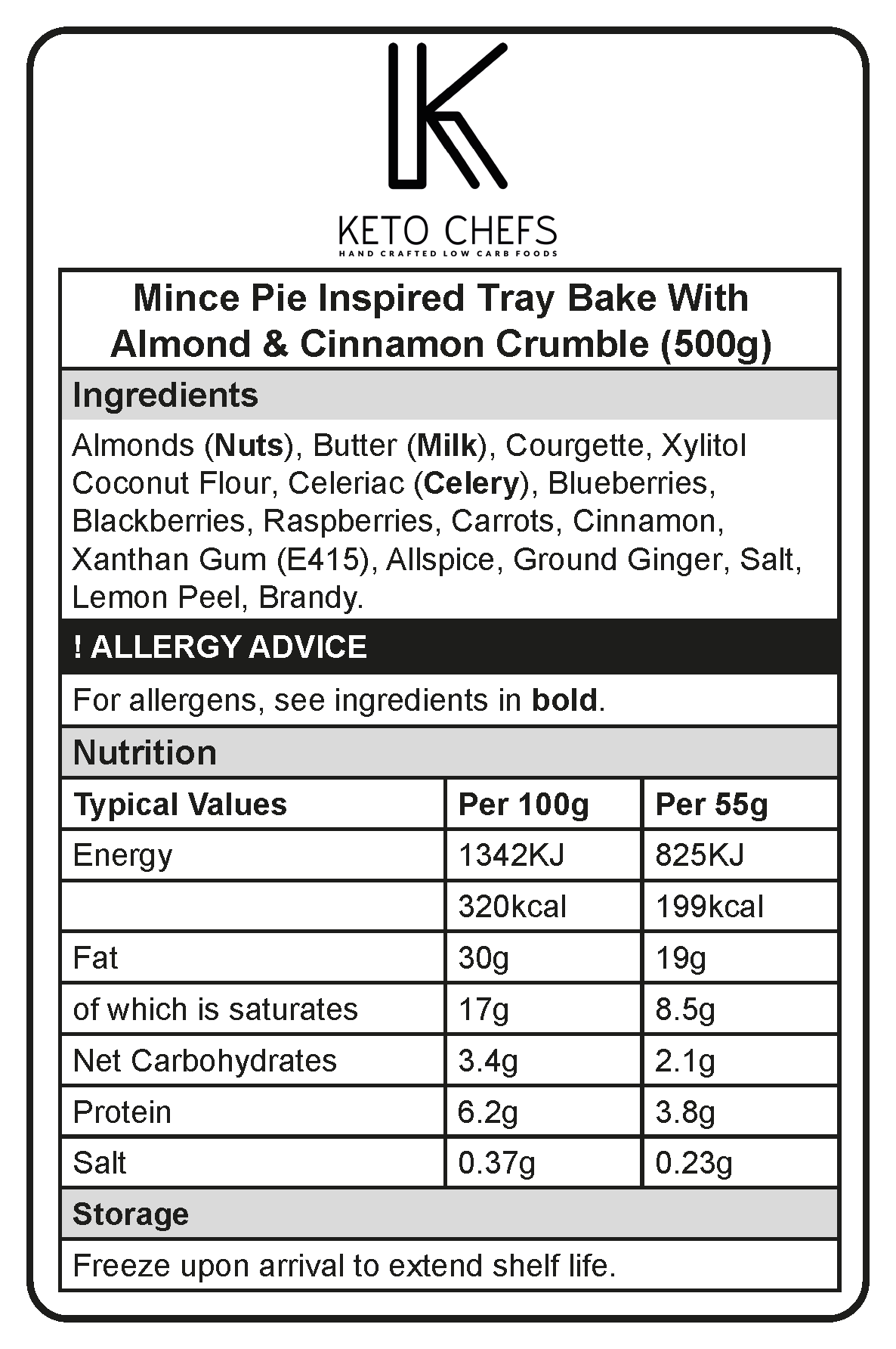 Low Carb Mince Pie Tray Bake Almond Cinnamon Crumble Ingredients