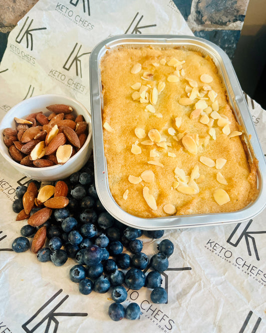 Californian Blueberry Bakewell Style Tray Bake 6/8 Portions (FREEZER FRIENDLY) 480g