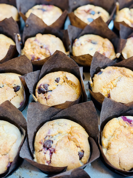 6 x Fully Ketogenic Raspberry & 90% Belgian Dark Chocolate Chip Muffins (FREEZER FRIENDLY) 600g