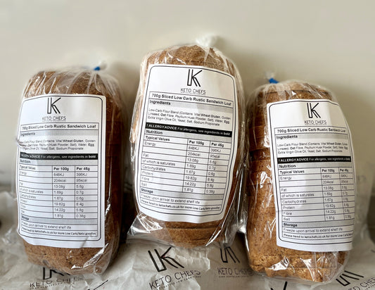 BUNDLE x3 Sliced Low Carb Rustic Sandwich Loaf 600g  (FREEZER FRIENDLY)