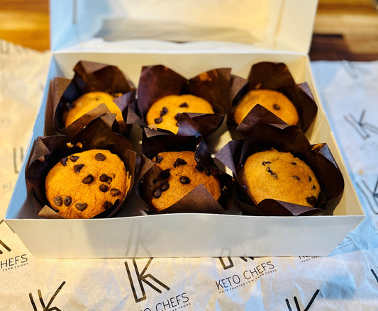 6 x Fully Keto Savile Orange & 90% Belgian Dark Chocolate Chip Muffins (FREEZER FRIENDLY) 600g