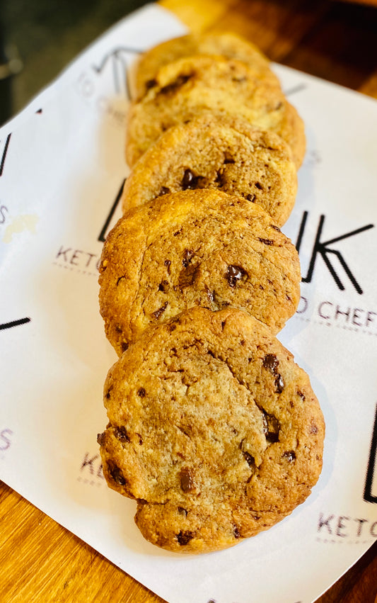Peanut Butter & 90% Dark Chocolate Chip Cookie x 6 (do not freeze me) 300g