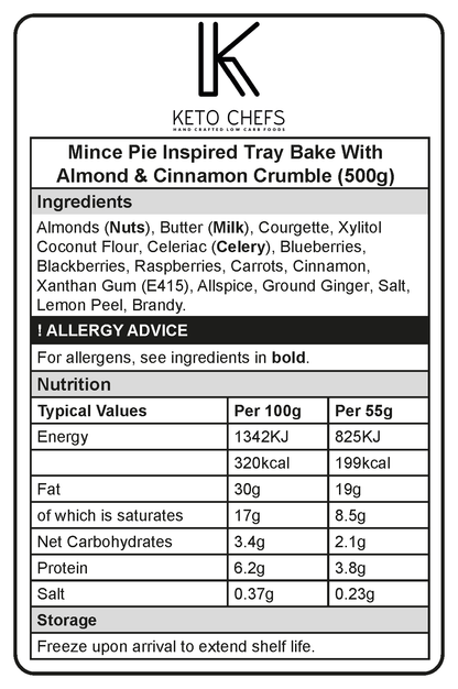 Low Carb Mince Pie Tray Bake Almond Cinnamon Crumble Ingredients