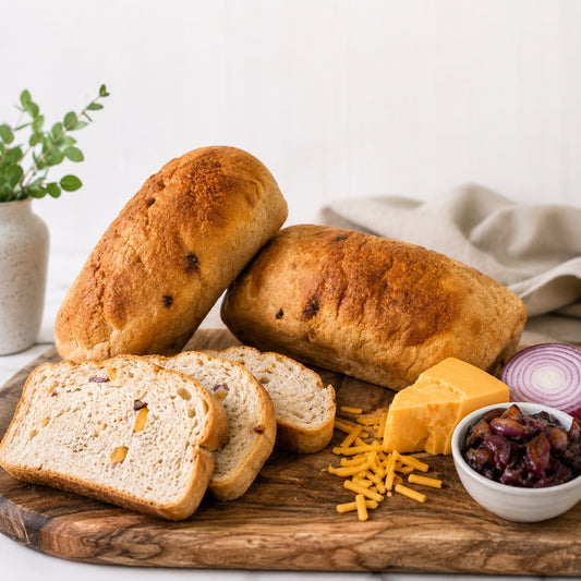 KetoChefs Ultra Low Carb Farmhouse Cheddar & Roasted Red Onion White Loaf (600g) Presliced