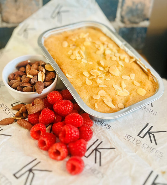 Raspberry Bakewell Style Tray Bake 6/8 Portions (FREEZER FRIENDLY) 480g