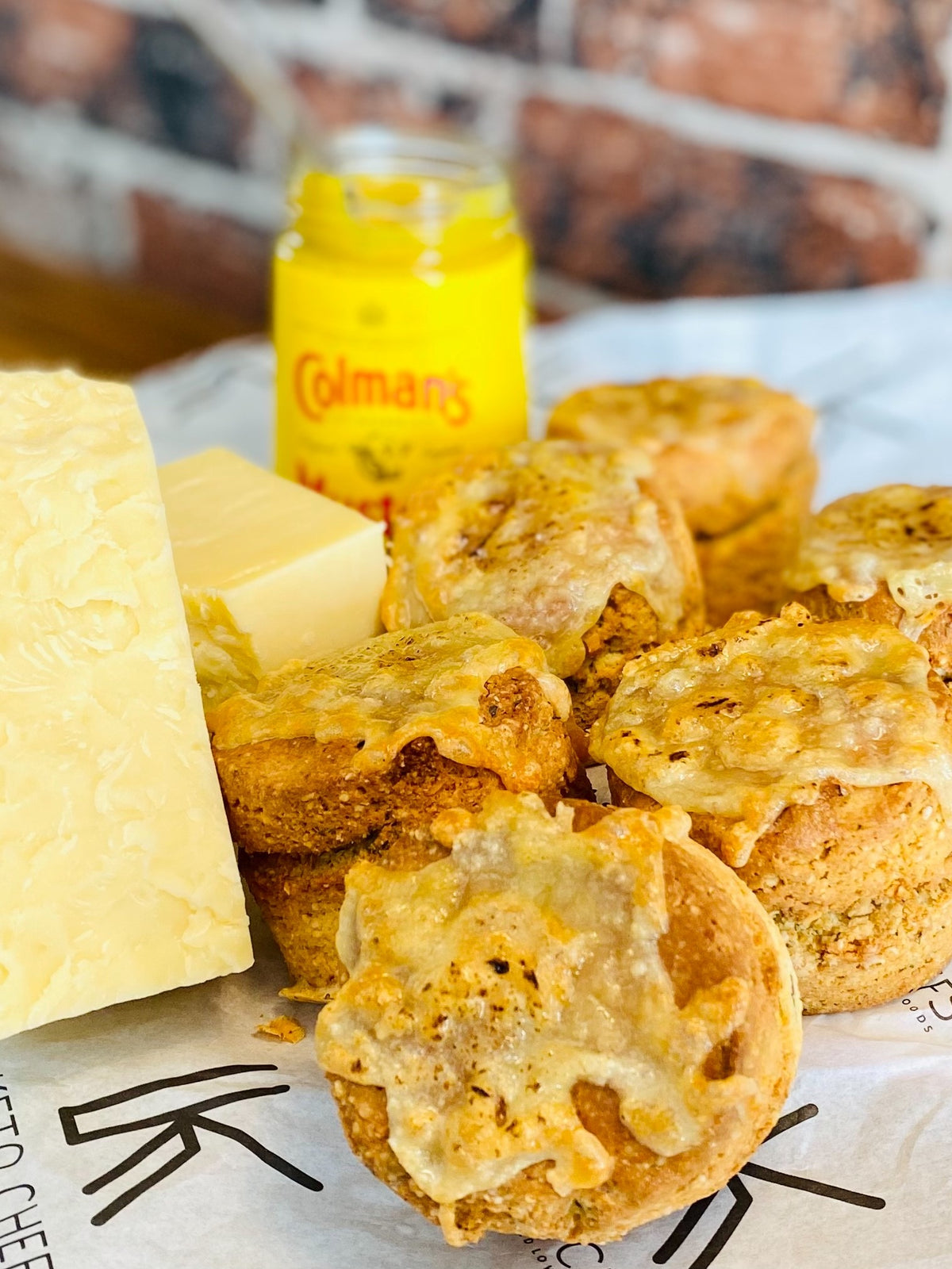 Savoury Mature Farmhouse Cheddar & Mustard Scones x 6 PORTIONS (FREEZEER FRIENDLY) 600g