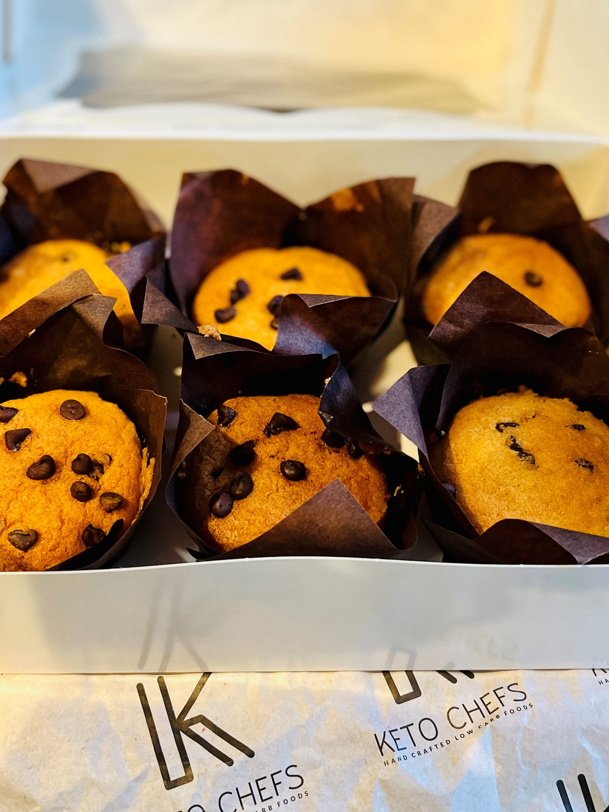 6 x Fully Keto Savile Orange & 90% Belgium Dark Chocolate Chip Muffins (FREEZER FRIENDLY) 600g
