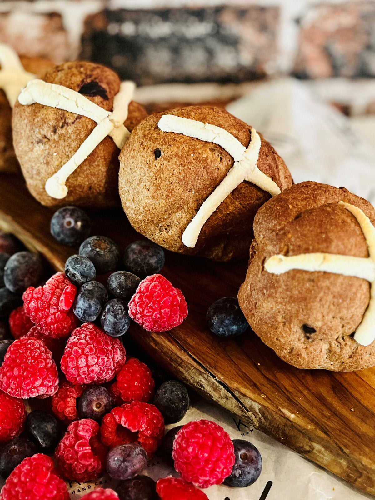 Vegan Ultra Low Carb Hot Cross Buns 75g x4 per pack (FREEZER FRIENDLY)