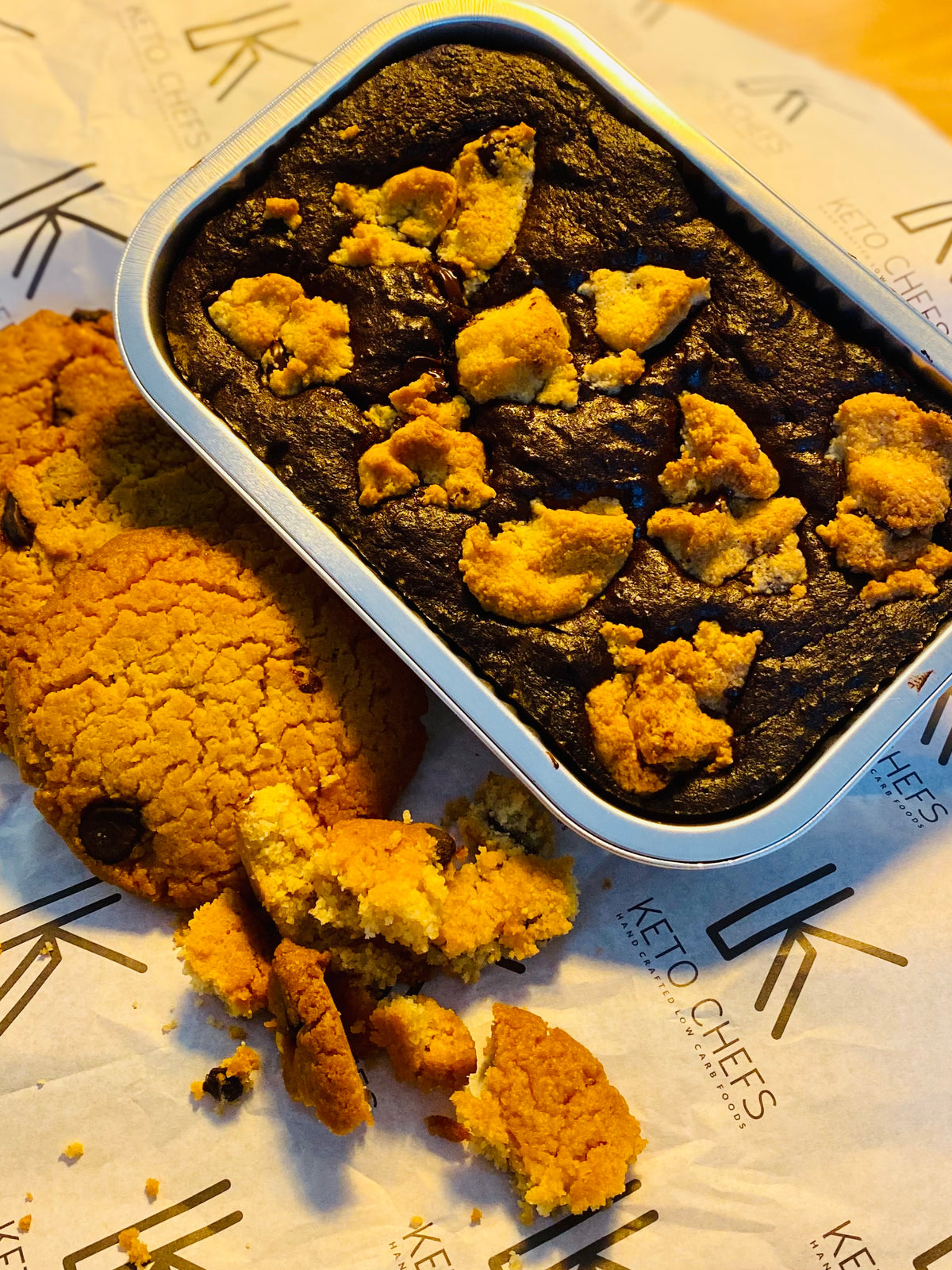 Cookie Crumb & Belgium Dark Chocolate Brownie (krownie) 6/8 portions (FREEZER FRIENDLY) 400g